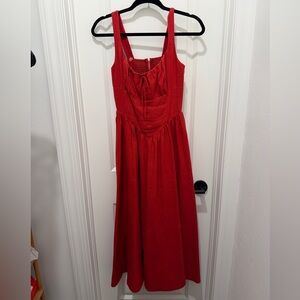 Reformation Balia Linen Dress Size 6 in Sun-dried Tomato